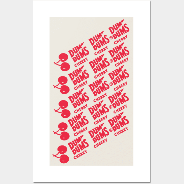 Cherry Dum Dums ∆ Halftone Retro Design Wall Art by CultOfRomance